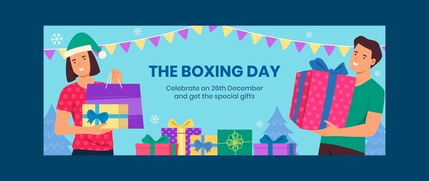 Boxing day sales social media cover template
