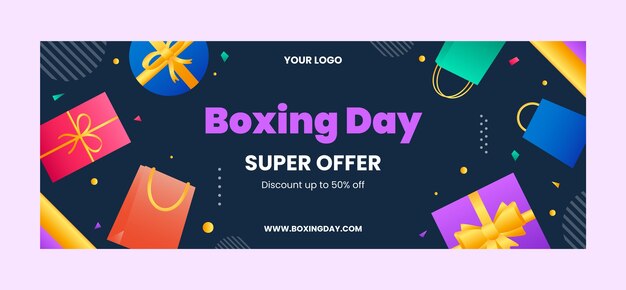 Boxing day sales social media cover template