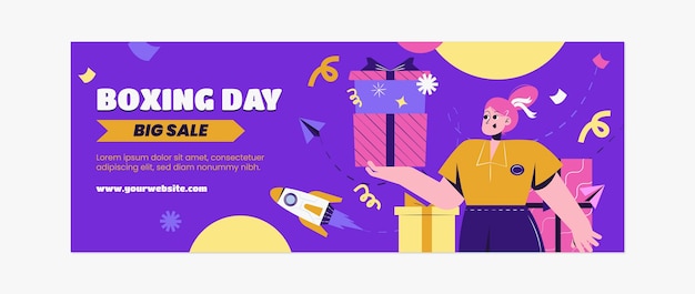 Boxing day sales social media cover template