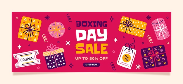 Free vector boxing day sales social media cover template