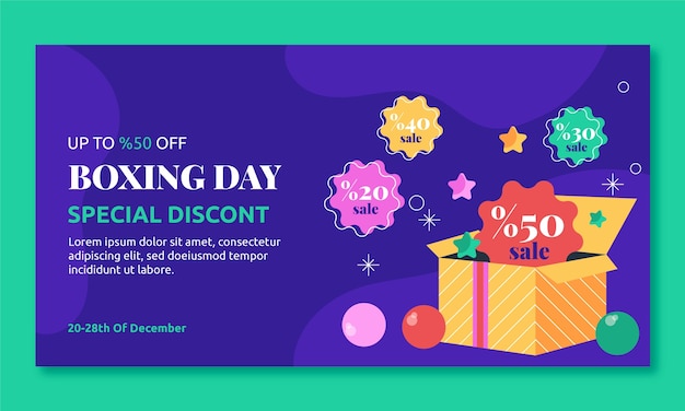 Free vector boxing day sales social media promo template