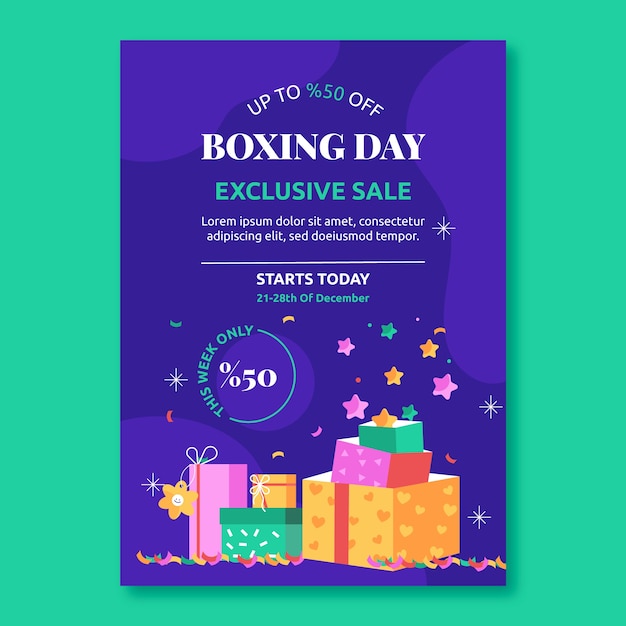 Free vector boxing day sales vertical poster template