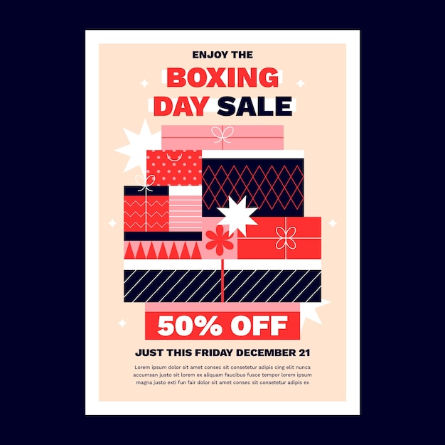 Free vector boxing day sales vertical poster template