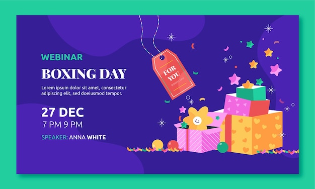 Free vector boxing day sales webinar template