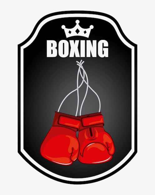 Vettore gratuito emblema di boxe logo design grafico