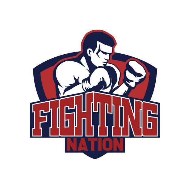 Боксерский дизайн логотипа Fingter