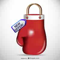 Vettore gratuito boxe shopping bag a forma di guanto