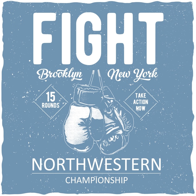 Free vector boxing northwestern championship poster