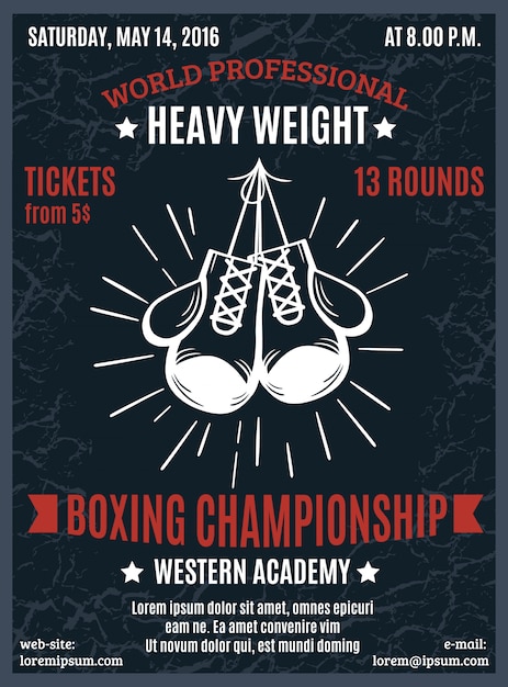 Boxing professional championship poster