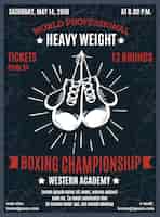 Free vector boxing professional championship poster