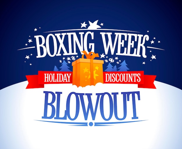 Boxing week blowout sale vector design, holiday discounts------