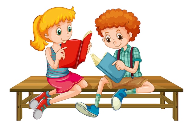 소년과 소녀는 책을 읽고
