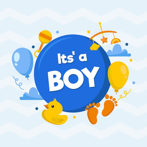 Free vector boy baby shower background