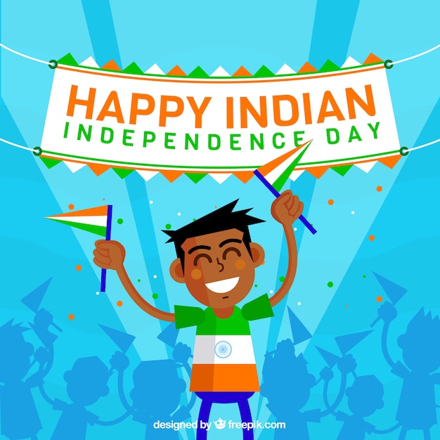 Free vector boy background celebrating independence day of india