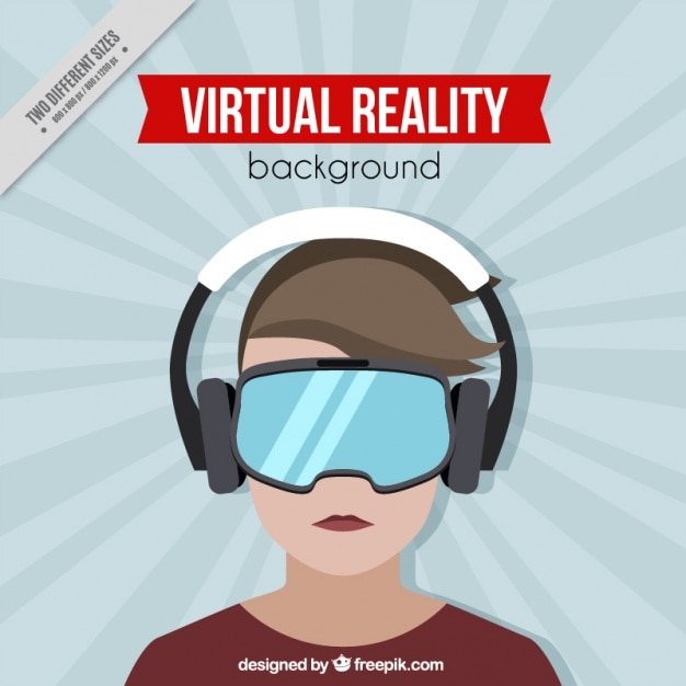 मुफ़्त वेक्टर boy background with virtual reality glasses