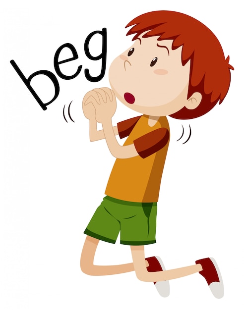 Free vector boy begging for something