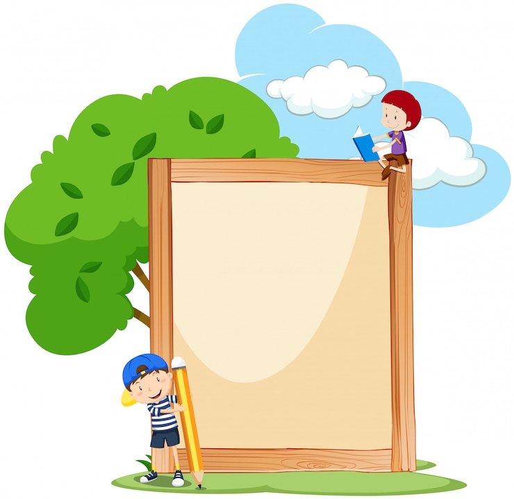 Free Vector boy on blank frame with copyspace
