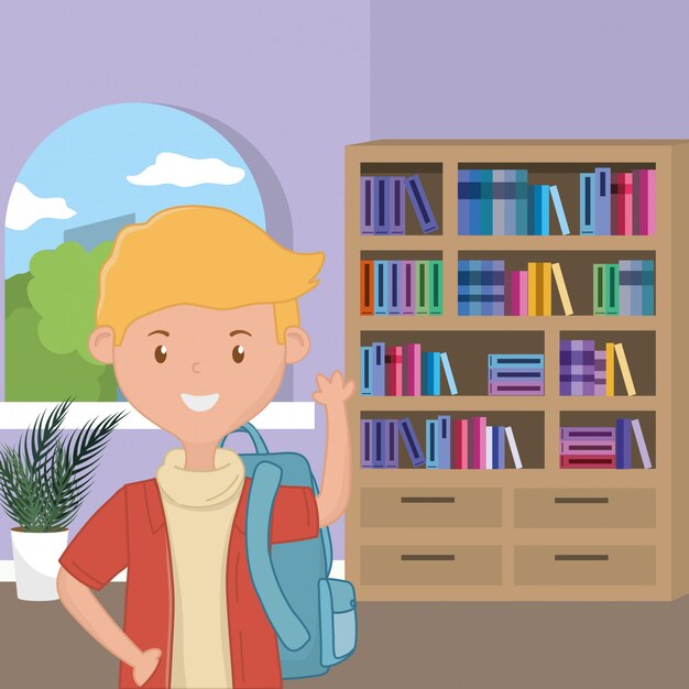 Boy cartoon of school design