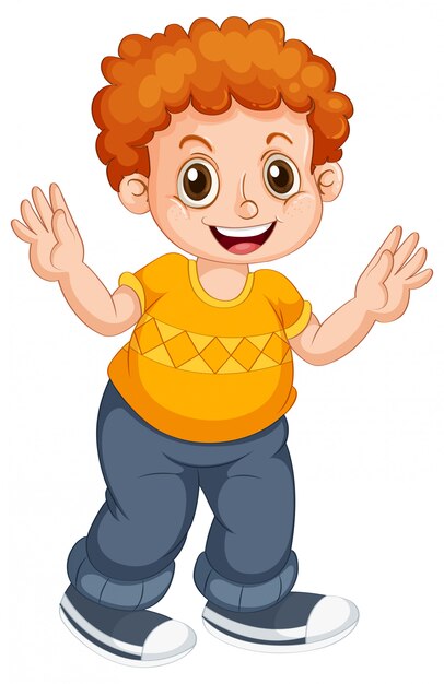 Boy child character on isolated background