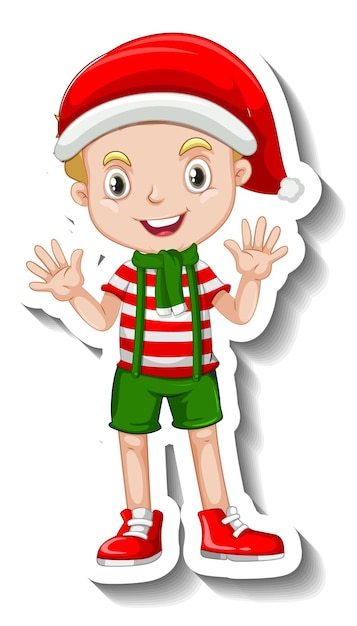 A boy in Christmas costumes