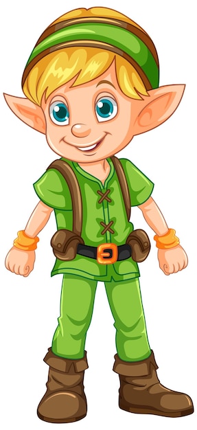 Free vector boy christmas elf character