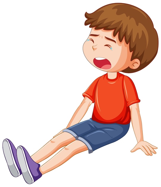 A boy crying cartoon character