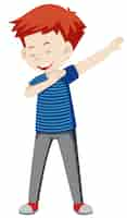 Free vector boy dancing white background