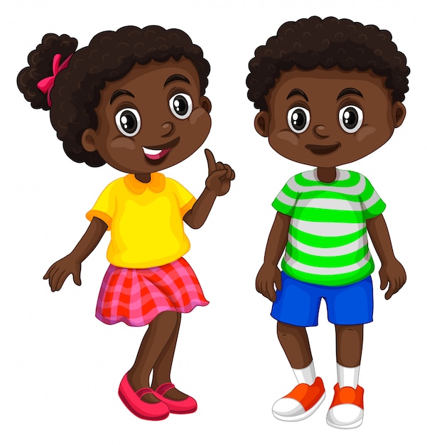 Free vector boy and girl from haiti