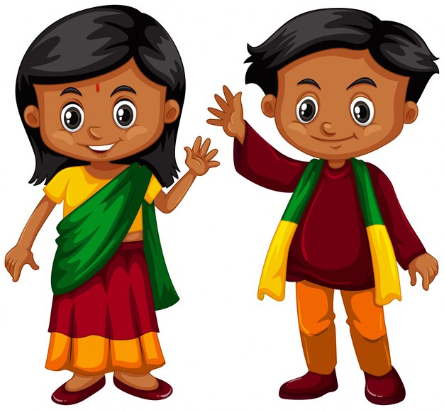 Free Vector boy and girl from srilanka