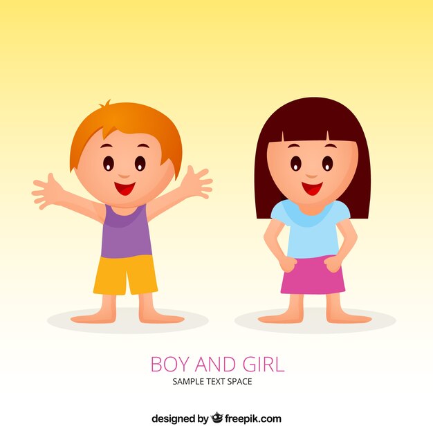 男の子と女の子イラスト