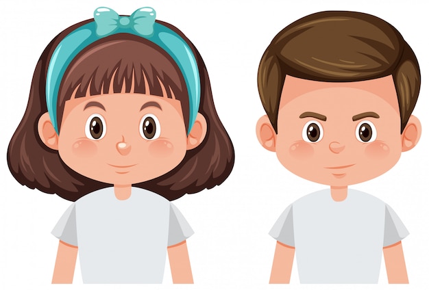 Free vector boy and girl isolated