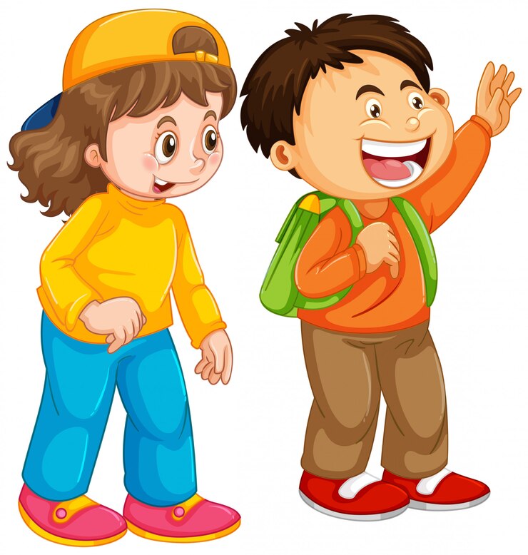 मुफ़्त वेक्टर boy and girl student character