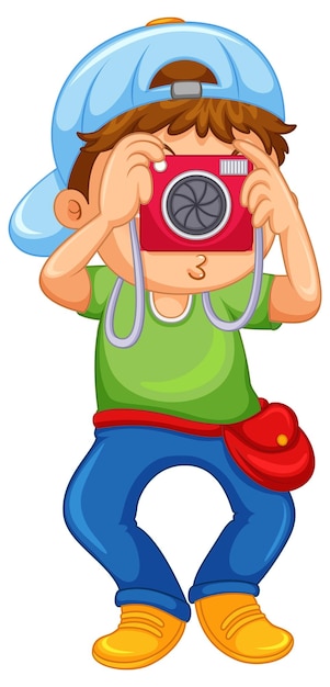 Free Vector | Boy holding camera taking picture