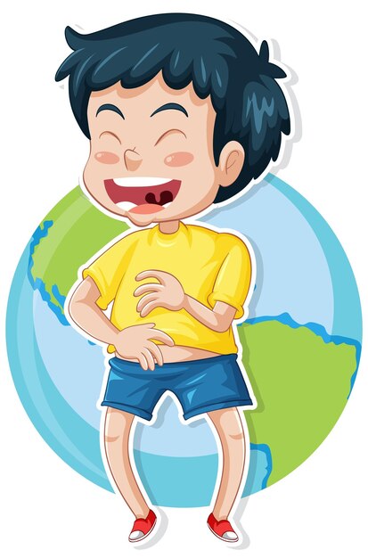 Laughing boy avatar funny kid profile picture Vector Image