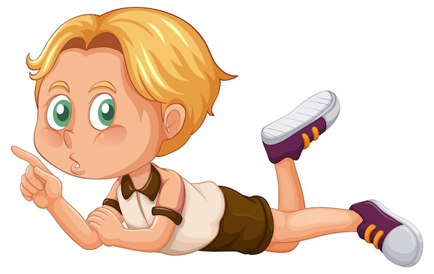 Free vector a boy laying on the floor