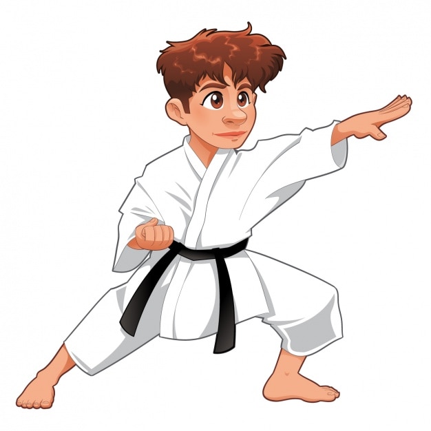 Boy practising karate