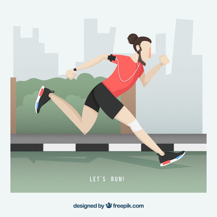 Free Vector boy running around town
