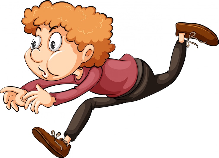 Free Vector a boy running through the hoop