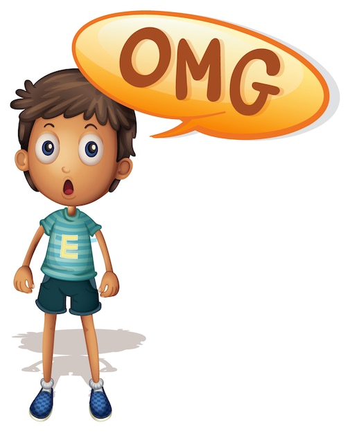 Free vector a boy saying omg