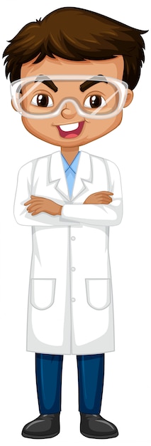 Free vector boy in science gown