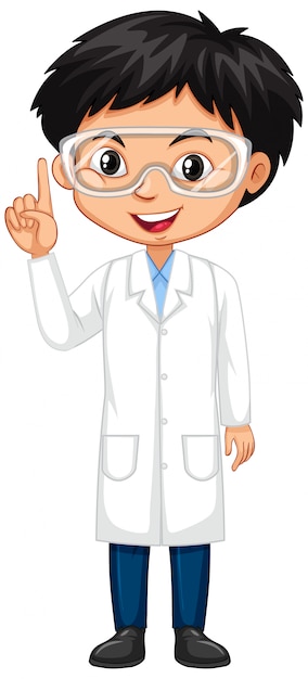 Free vector boy in science gown