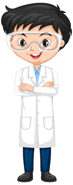 Free Vector boy in science gown