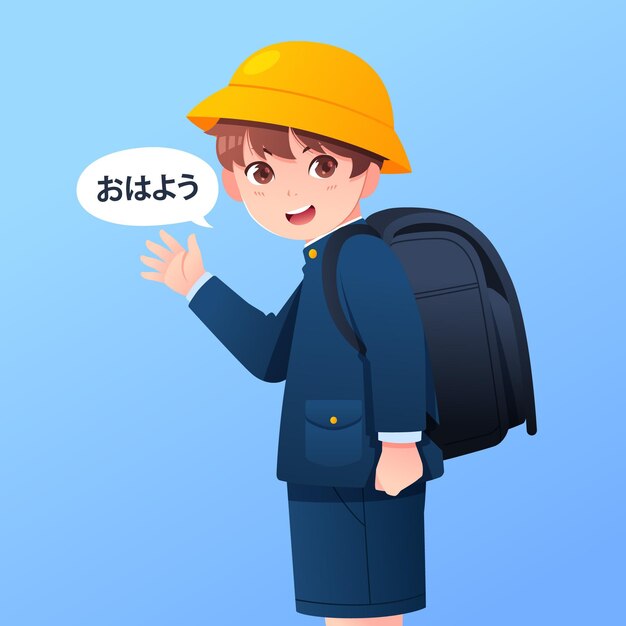 Boy student character wearing a randoseru