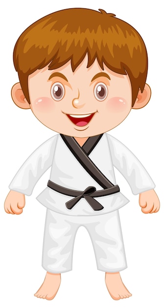 Un ragazzo in uniforme da taekwondo