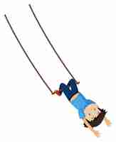 Free vector a boy on trapeze swing