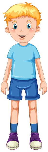 A boy wearing blue t shirt cartoon