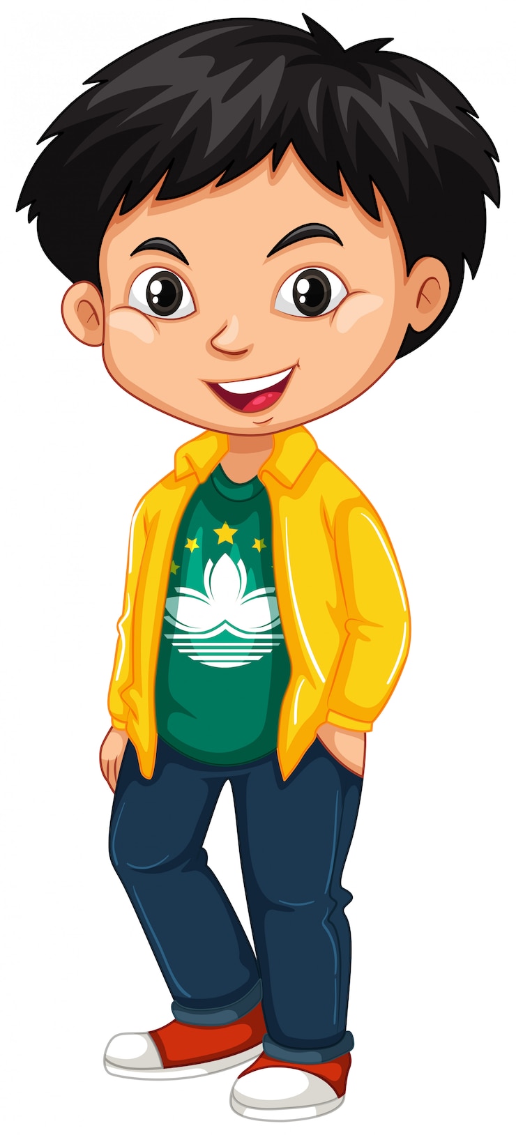 मुफ़्त वेक्टर boy wearing shirt with macau flag