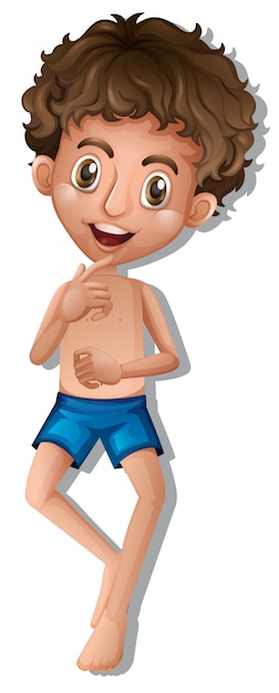 Free vector a boy wearing swimming shorts