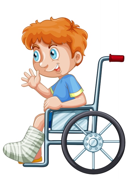 A boy on wheelchair