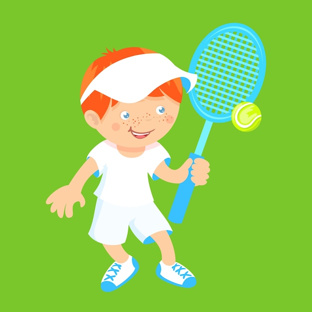 Boy with badminton racquet